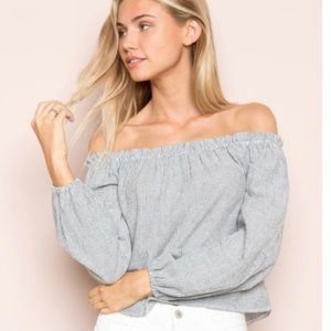 Brandy Melville Striped Off the Shoulder Top